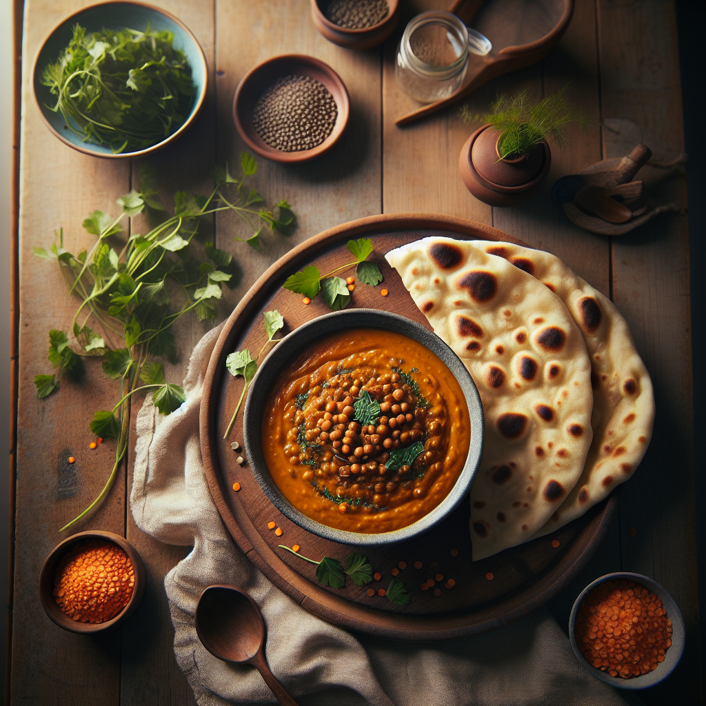Indisk Dhal med Linser og Naanbrød