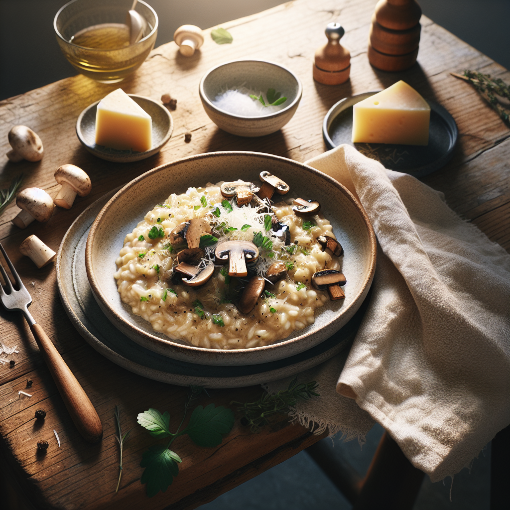 Italiensk Risotto med Svampe og Parmesan