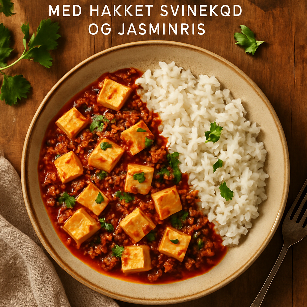 Mapo Tofu med Hakket Svinekød og Jasminris