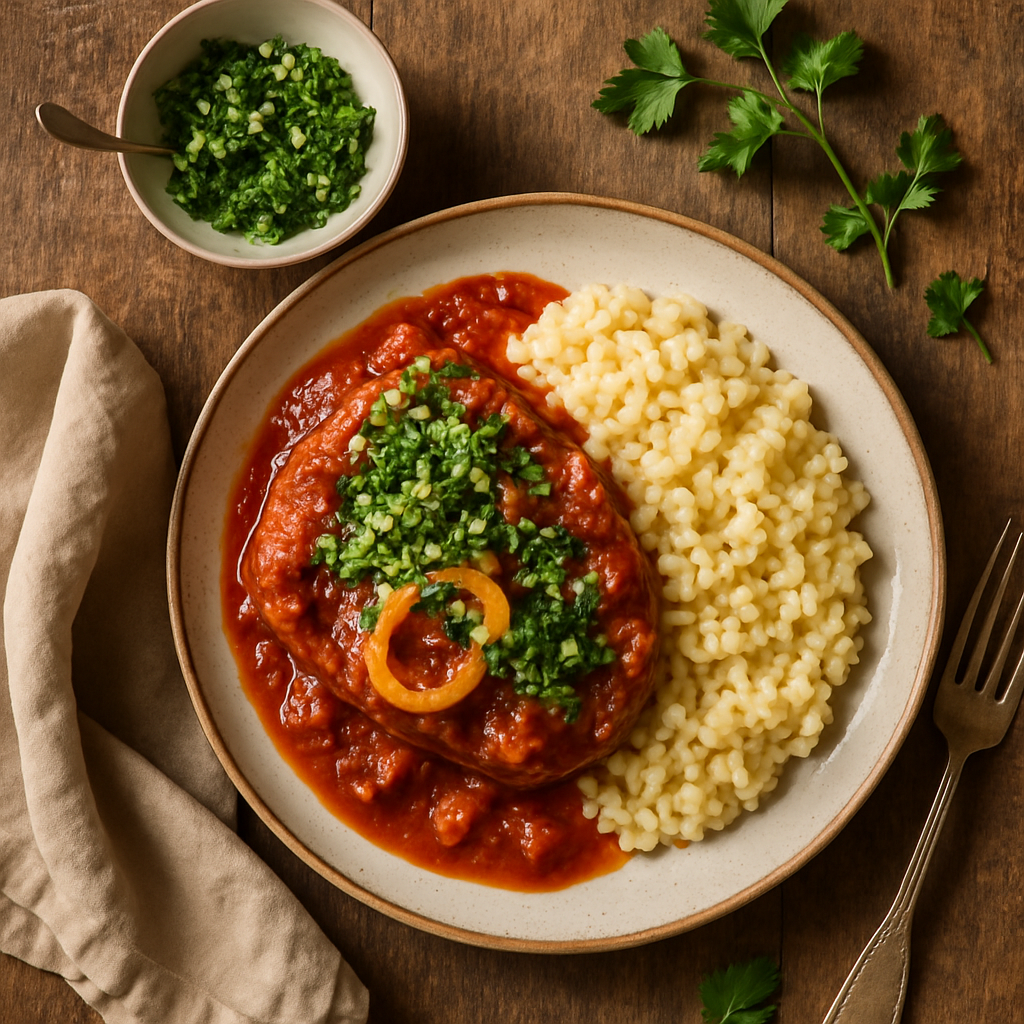 Ossobuco med gremolata og risotto