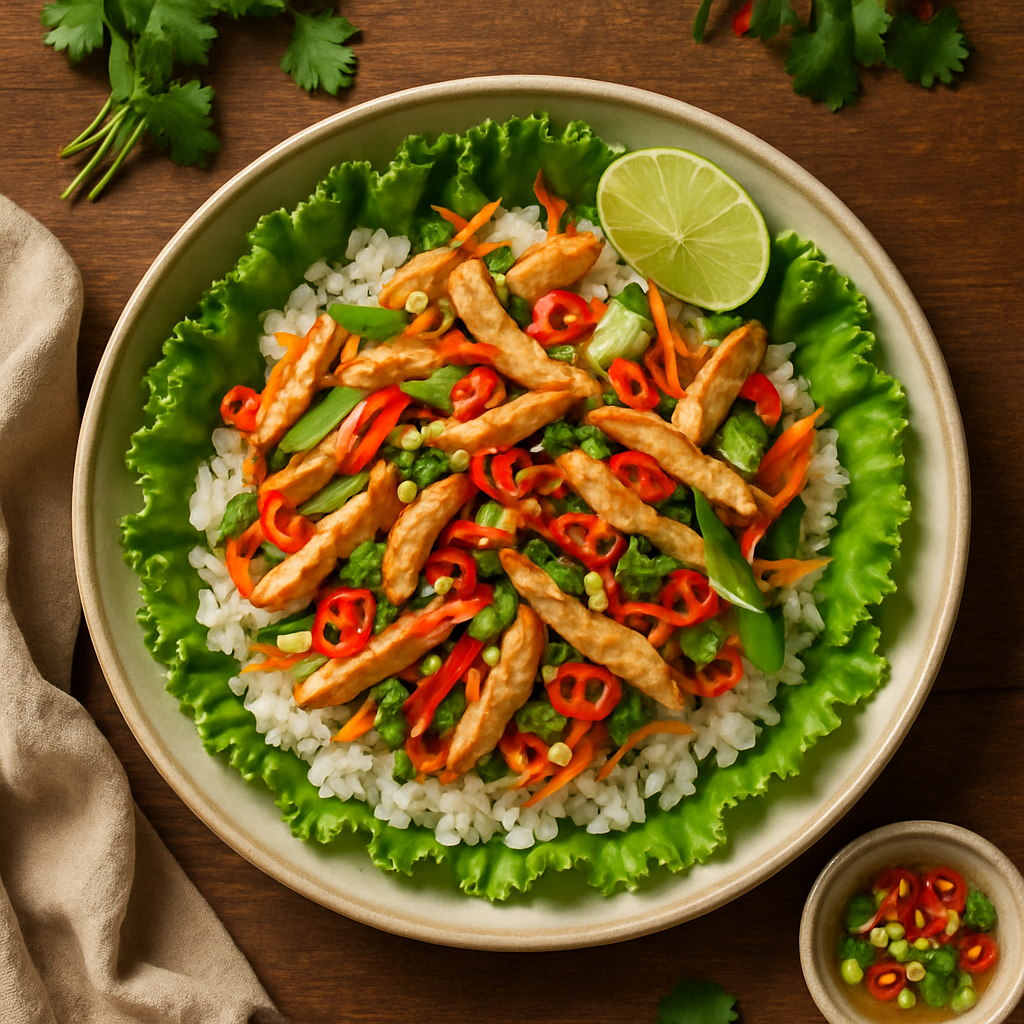 Thai-inspireret kyllingesalat med lime og chili