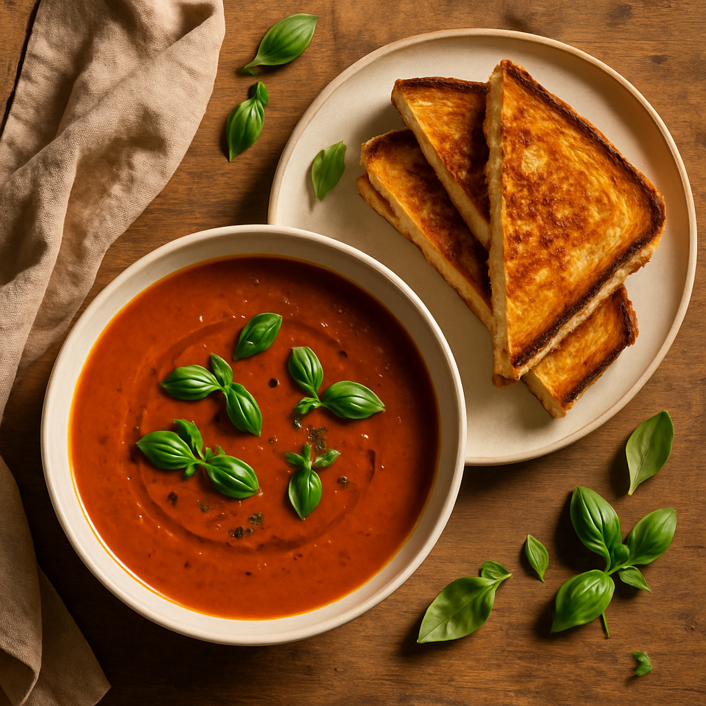 Tomatsuppe med grilled cheese sandwich